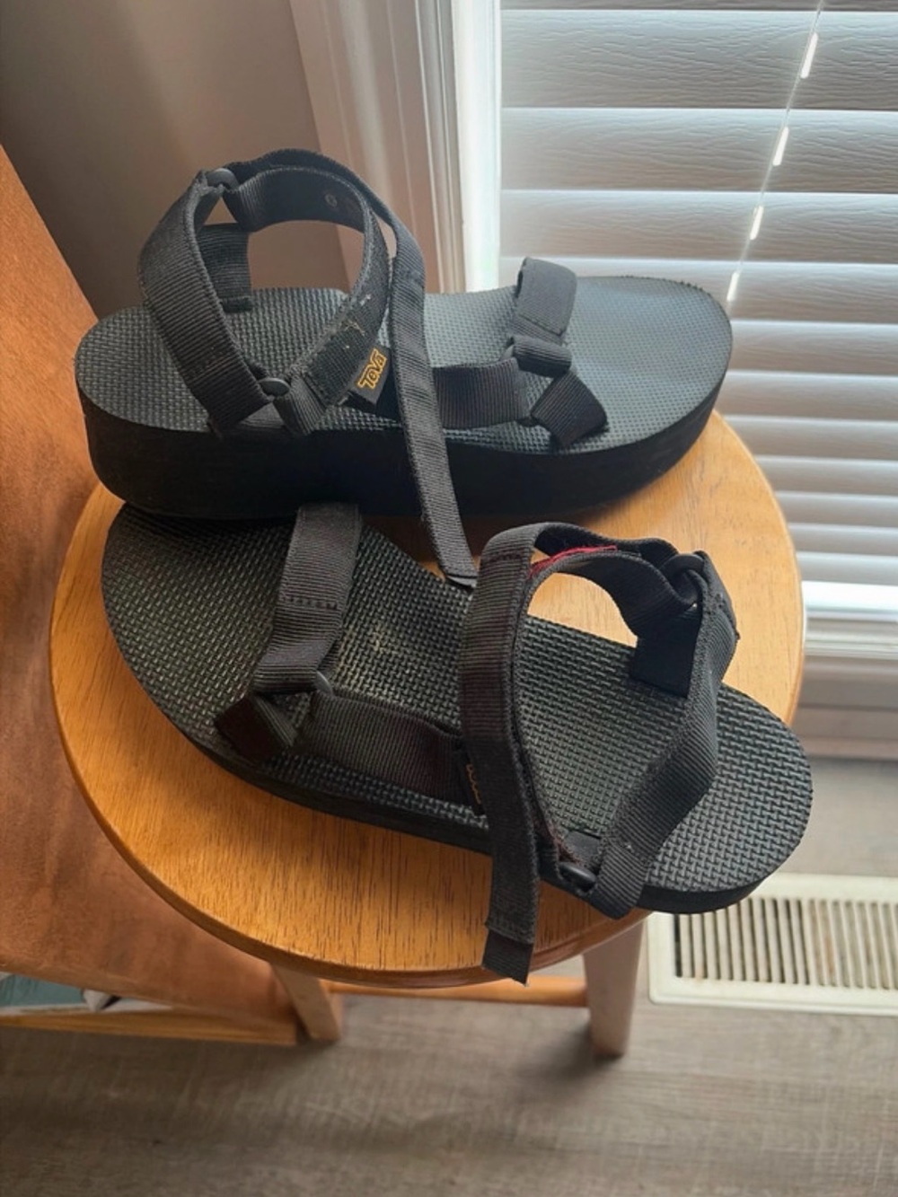 Teva Women's Black Platform Sandals with Adjustable Straps